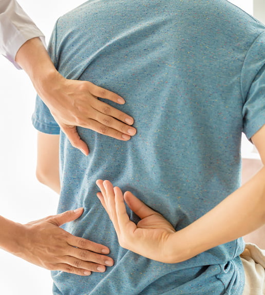 close up physiotherapist working with patient clinic